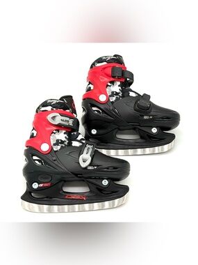 GUC DBX Adjustable Youth Ice Hockey Skates in Black / Red Camo J10-J13